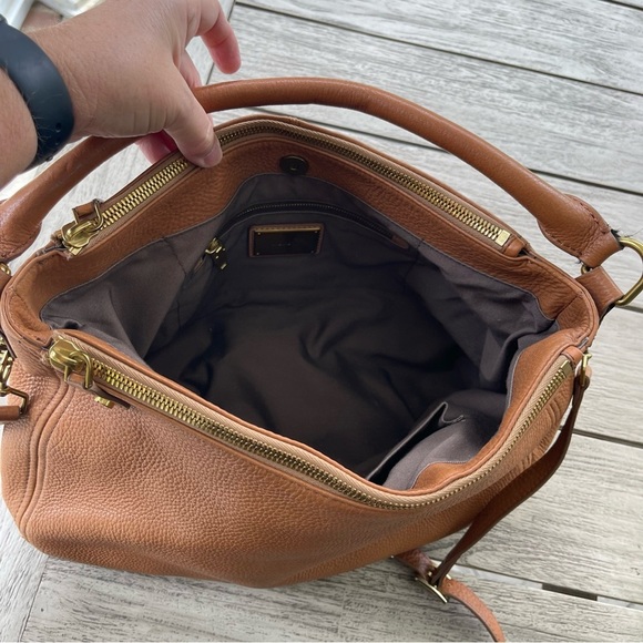 J. Crew Biennial Tan Leather Hobo Crossbody Shoulder Bag - Picture 7 of 12